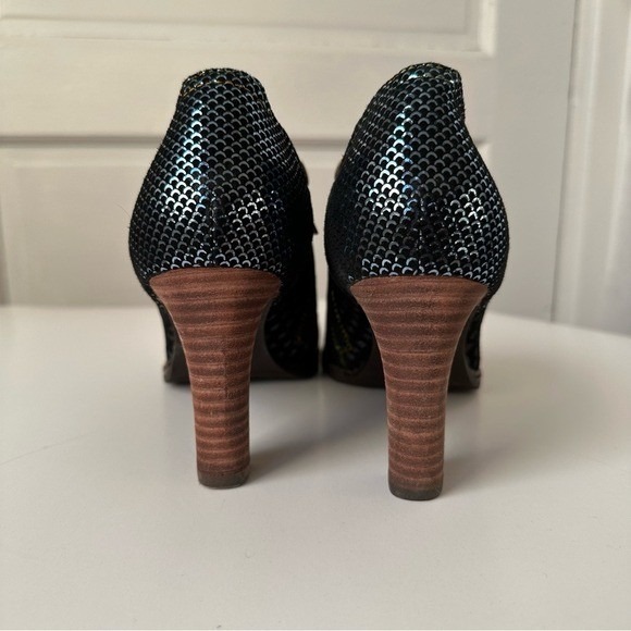 Socofy Laura Vita Elodie heeled ankle boots iridescent artsy fairy whimsy 8.5 - Picture 9 of 17